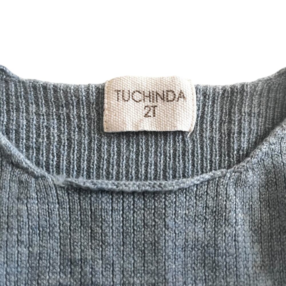 Tuchinda Girls Blue Ribbed 100% Wool Sweater size 2T - Picture 2 of 4